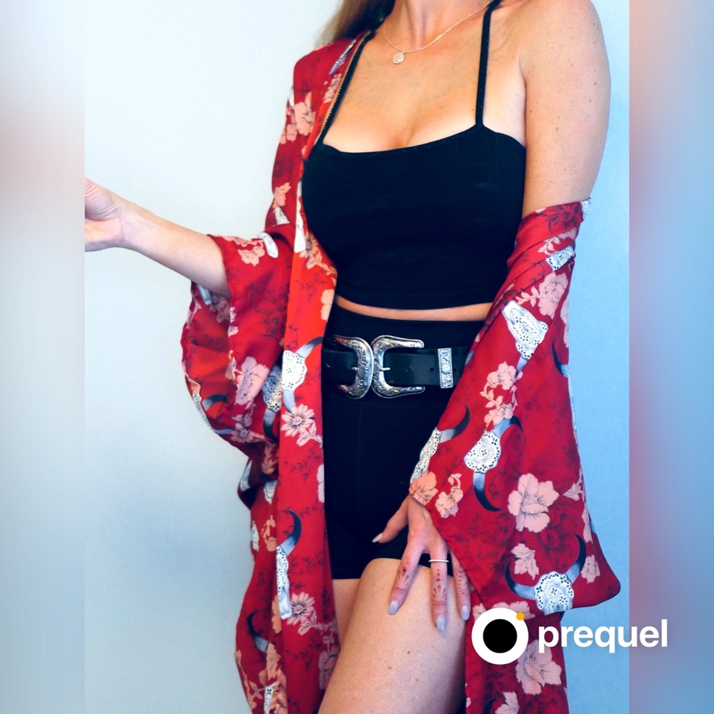 LAST CHANCE Boho Skull Open Front Kimono